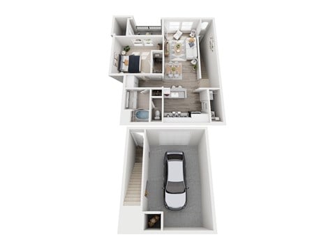 Floor plan for 1 bed, 1 bath, 814 sqft